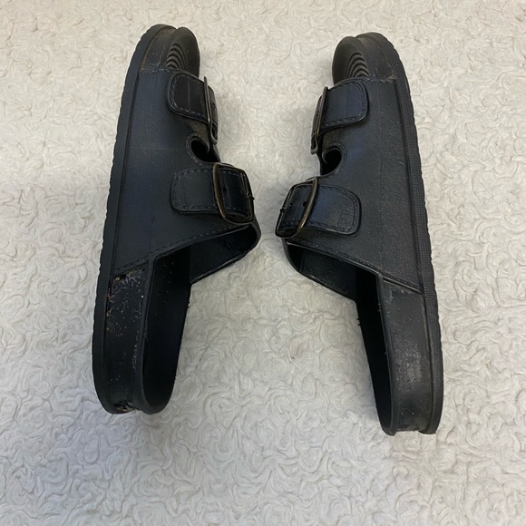 WOMENS slides sandals black rubber size 8.5 - Picture 6 of 8